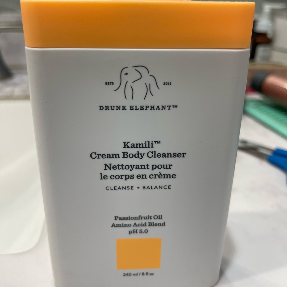 Drunk Elephant Kamili cream body wash.